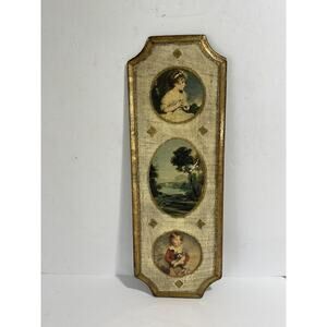 Vintage Italian Florentine gold gilt wall plaque